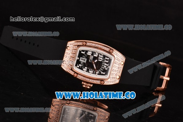 Richard Mille RM 007 Miyota 9015 Automatic Rose Gold/Diamonds Case with Skeleton Dial and White Arabic Numeral Markers (K) - Click Image to Close